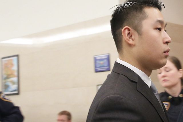 Officer Peter Liang after he was charged with manslaughter and reckless endangerment